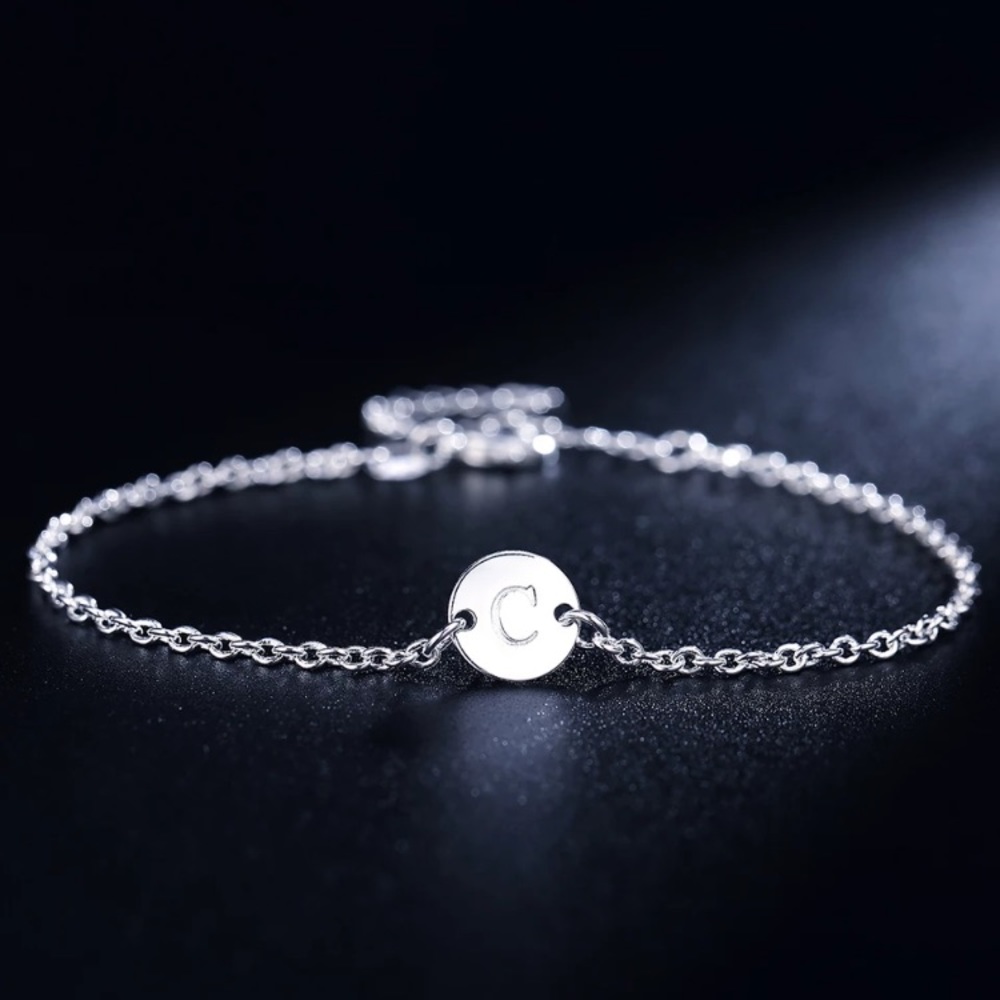 Minimalist Letter Initial Cute Pendant Bracelet - Picture 6 of 12
